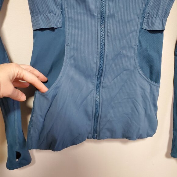 LULULEMON Dance Studio Rib Sleeve Jacket Reversible Slim Petrol Blue Women's 2 - Picture 6 of 16